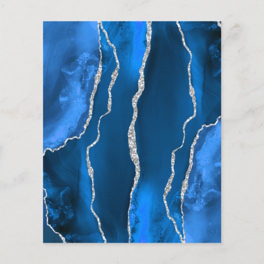 Papier Budget Royal Blue Silver Agate Mariage (Dos)