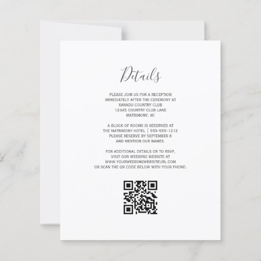 Papier Budget Royal Blue Silver Agate QR Code Mariage (Dos)