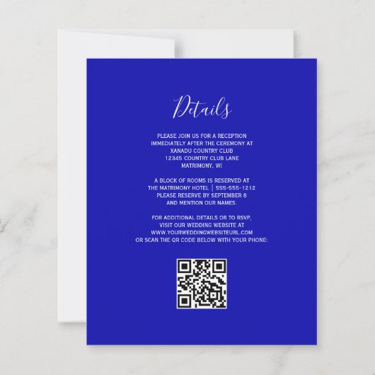 Papier Budget Royal Blue Silver Parties scintillant QR Co (Dos)
