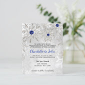 Papier Budget Royal Blue Snowflakes Faire-part de mariage (Debout devant)