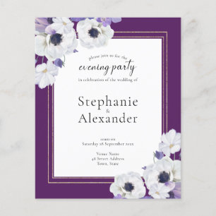 Papier Budget Royal Purple Floral QR Invitation de soirée