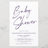 Papier Budget Royal Purple Simple Script Baby shower (Devant)