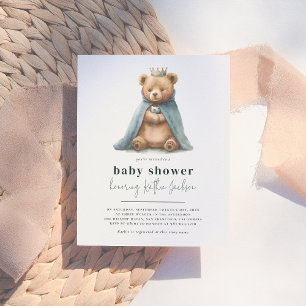 Papier Budget Royal Teddy Bear Prince Boy Baby shower