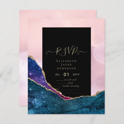 Papier Budget RSVP AGATE PARTIES SCINTILLANT (Devant / Derrière)