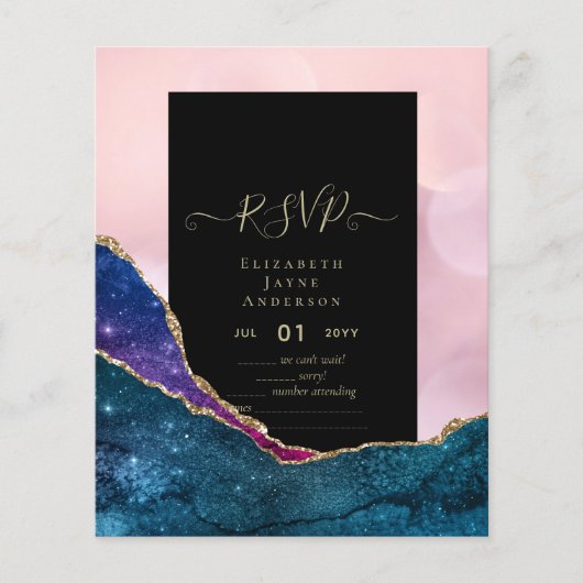 Papier Budget RSVP AGATE PARTIES SCINTILLANT (Devant)