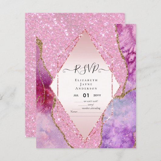 Papier Budget RSVP AGATE PARTIES SCINTILLANT (Devant / Derrière)