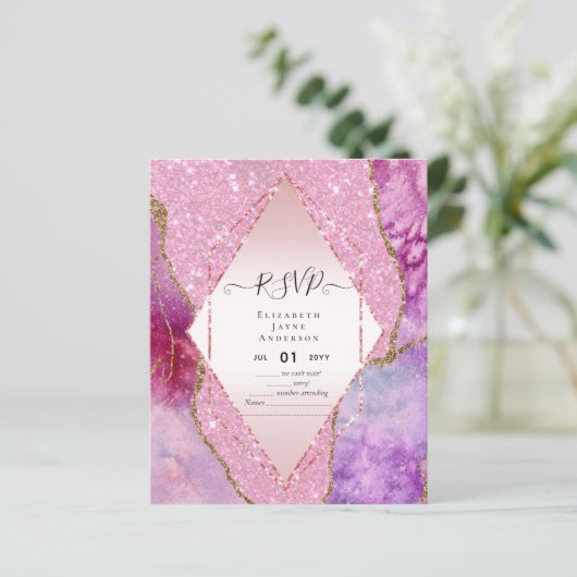 Papier Budget RSVP AGATE PARTIES SCINTILLANT (Debout devant)