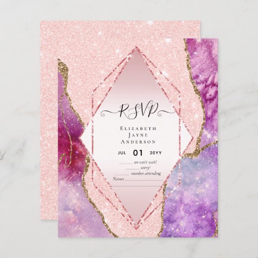 Papier Budget RSVP AGATE PARTIES SCINTILLANT (Devant / Derrière)