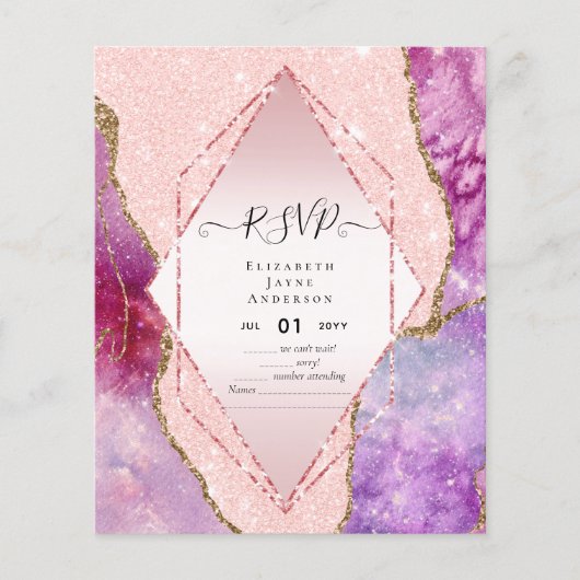 Papier Budget RSVP AGATE PARTIES SCINTILLANT (Devant)