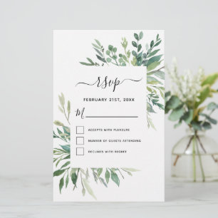 Papier Budget RSVP Botanical Green Foliage