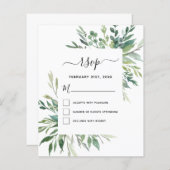 Papier Budget RSVP Botanical Green Foliage (Devant / Derrière)