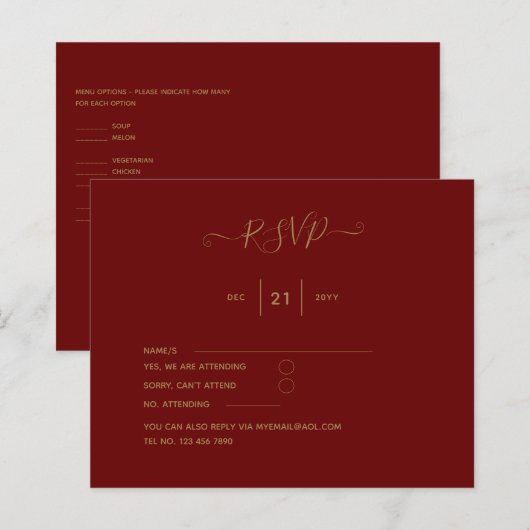 Papier Budget RSVP Bourgogne (Devant / Derrière)