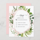 Papier Budget RSVP Eucalyptus Vert Géométrique Élégant (Devant / Derrière)