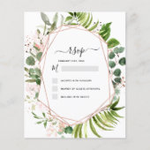 Papier Budget RSVP Eucalyptus Vert Géométrique Élégant (Devant)