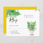 Papier BUDGET RSVP Rustic Fern Mariage (Devant / Derrière)