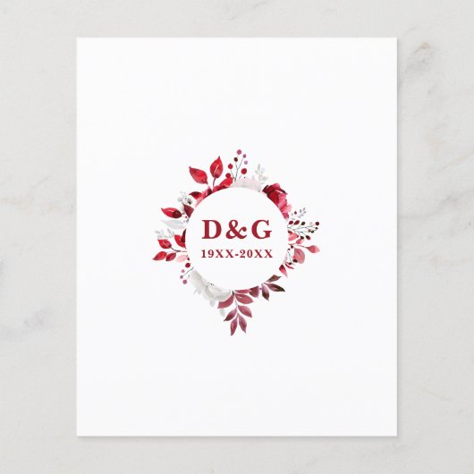 Papier Budget Ruby 40e anniversaire Mariage Invitation (Dos)