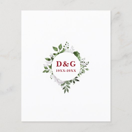 Papier Budget Ruby 40e anniversaire Mariage Invitation fl (Dos)