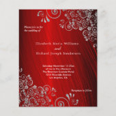 Papier Budget Ruby Red Grey Faire-part de mariage (Devant)