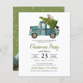 Papier Budget Russe Aquarelle Bleu Camion Noël (Devant / Derrière)