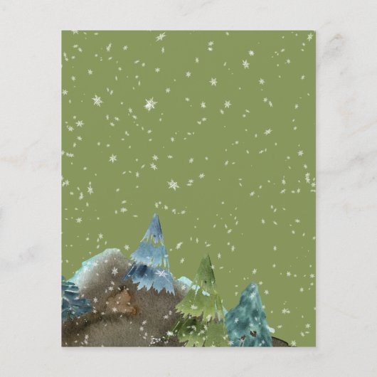 Papier Budget Russe Aquarelle Bleu Camion Noël (Dos)