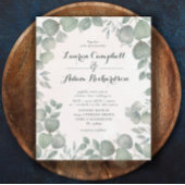 Papier Budget Russe Aquarelle Eucalyptus Mariage vert