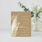 Papier Budget Russe Boho Pampas Faire-part de mariage (Debout devant)