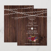 Papier Budget Russe Bourgogne Marine Blue Floral Mariage (Devant / Derrière)