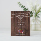 Papier Budget Russe Bourgogne Marine Blue Floral Mariage (Debout devant)