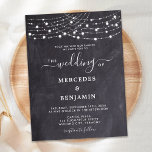 Papier Budget Russe Chalkboard Chaîne Lumières Mariage In<br><div class="desc">Des amis Invitations et la famille à votre mariage avec ces cartes faire-part de mariage élégantes mais rustiques de tableau noir et de lampes à cordes. Ces invitations uniques à mariage en ardoise présentent d'élégantes lampes à cordes blanches sur un motif en ardoise grise. Personnalisez ces invitations de mariage en...</div>