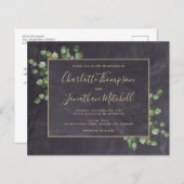 Papier Budget Russe Eucalyptus Faire-part de mariage (Devant / Derrière)