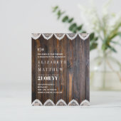 Papier BUDGET Russe Faire-part de mariage dentelle en boi (Debout devant)