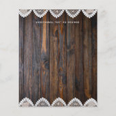 Papier BUDGET Russe Faire-part de mariage dentelle en boi (Dos)