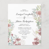 Papier Budget Russe floral Faire-part de mariage en terre (Devant)