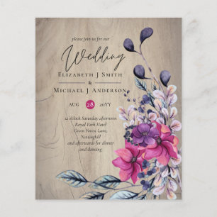Papier BUDGET Russe Fuchsia Floral Mariage Woodland