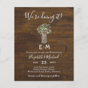 Papier Budget Russe Gypsophila Mason Jar Mariage