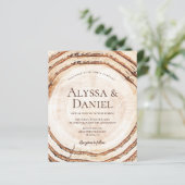 Papier Budget Russe Mariage Bois Coupe Grain Personnalisé (Debout devant)