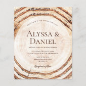 Papier Budget Russe Mariage Bois Coupe Grain Personnalisé (Devant)