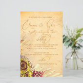 Papier Budget Russe Mariage de tournesol de Bohême (Debout devant)