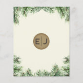 Papier Budget Russe Pine Cone Faire-part de mariage d'hiv (Dos)