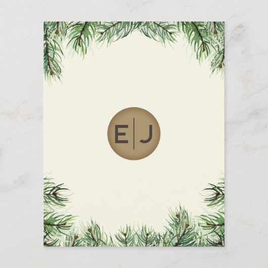 Papier Budget Russe Pine Cone Faire-part de mariage d'hiv (Dos)