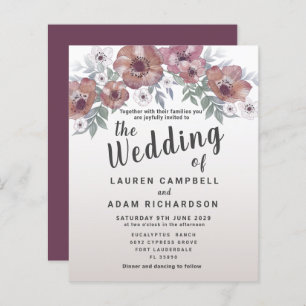 Papier Budget Russe Rouge Orange Faire-part de mariage