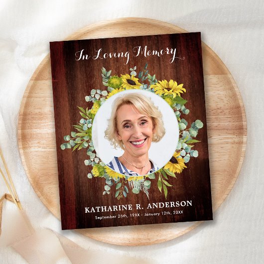 Papier Budget Russe Sympathy Funeral Merci Tournesol