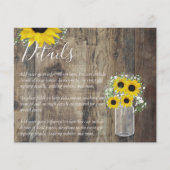 Papier BUDGET Russe Tournesol Détails du Mariage Pièce jo (Devant)