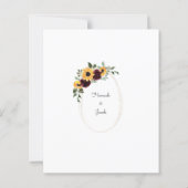 Papier Budget Russe Tournesol & Faire-part de mariage Ros (Dos)
