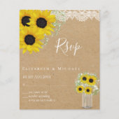 Papier BUDGET Russe tournesol RSVP Mariage (Devant)