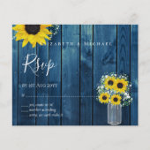 Papier BUDGET Russe tournesol RSVP Mariage (Devant)
