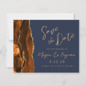 Papier Budget Rust Gold Agate Bleu Marine Enregistrer la (Devant)