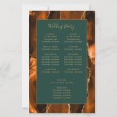 Papier Budget Rust Gold Agate Green Wedding Program (Dos)