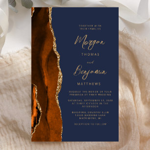 Papier Budget Rust Or Agate Bleu Marine Script Mariage
