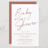 Papier Budget Rust Terracotta Simple Script Baby shower (Devant / Derrière)